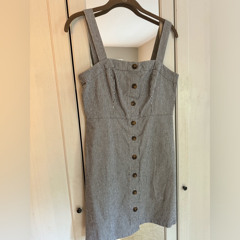 Pin striped button up dress